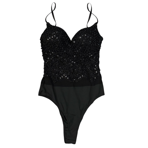 WINDSOR • Twisted Angel Embroidered Bodysuit Beaded Halloween - Picture 1 of 9